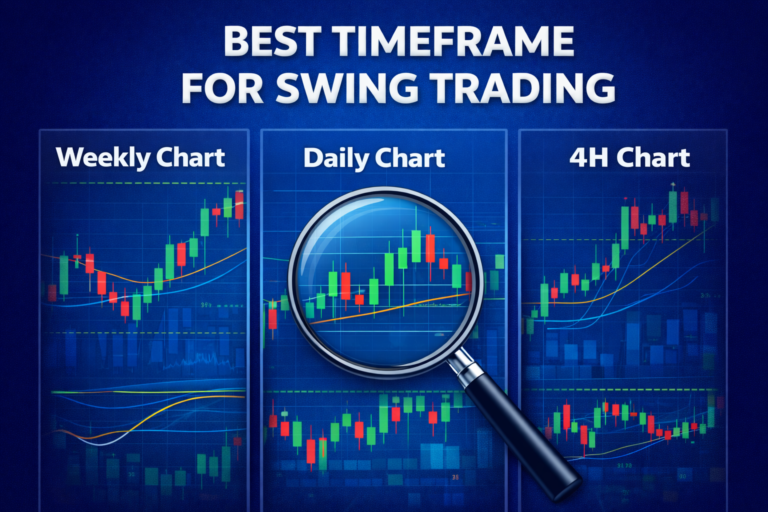 best time-frame for swing trading showing daily weekly and 4 hour stock charts