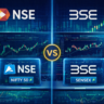 nse vs bse comparison showing indian stock exchanges with trading charts