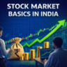 stock market basics in india showing trading charts and rupee investment growth